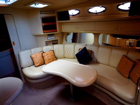 40ft Sea Ray Esplanade Miami modern indoor salon with comfortable seating