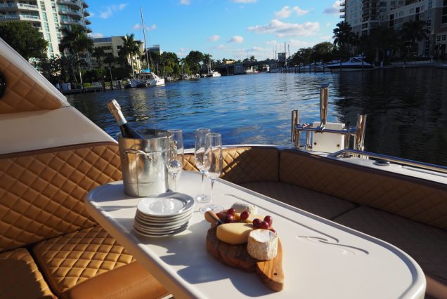 40ft Sea Ray Esplanade Miami outdoor space offering beautiful ocean and skyline views
