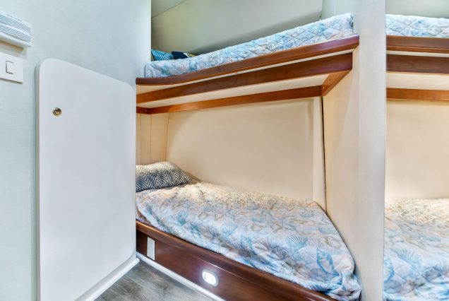 41ft Silverton Miami guest cabin with cozy interiors and comfortable sleeping space