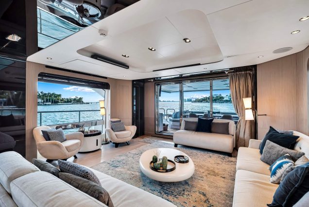 88ft Azimut Cloud9 Miami refined dining area perfect for onboard meals and celebrations