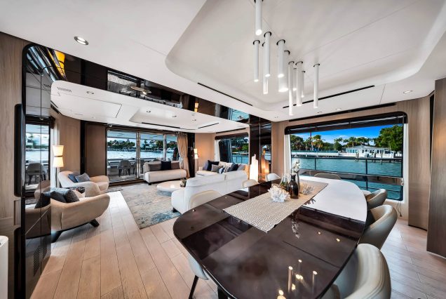 88ft Azimut Cloud9 Miami refined dining area perfect for onboard meals and celebrations