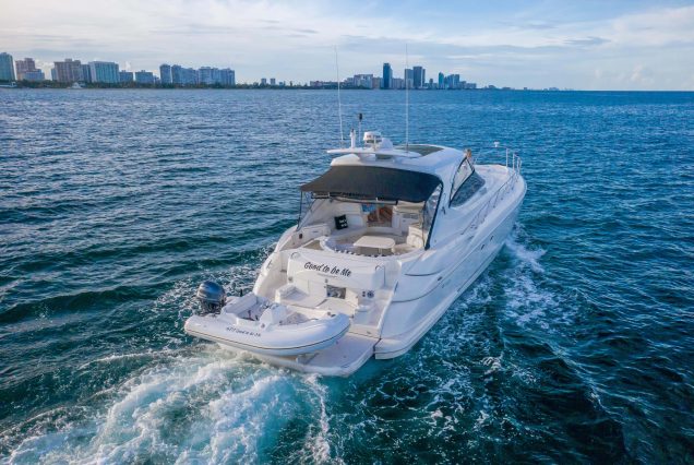 Good To Be Me 60ft Cruiser Miami swim platform with seamless water access