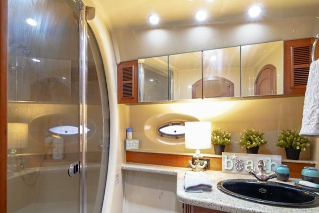 Good To Be Me 60ft Cruiser Miami luxury washroom with premium fittings and finishes