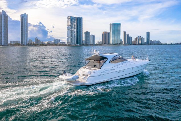 Good To Be Me 60ft Cruiser Miami swim platform with seamless water access