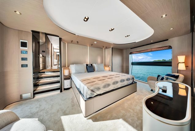 88ft Azimut Cloud9 Miami master suite with private bathroom and luxury finishes