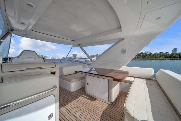 Luxury 64ft Deon Miami panoramic flybridge offering breathtaking ocean and skyline views