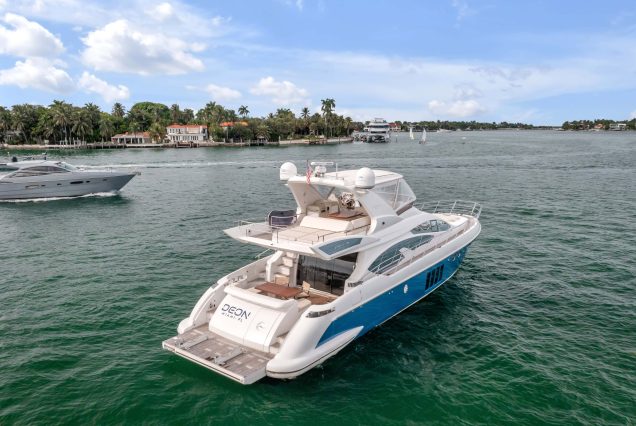 Luxury 64ft Deon Miami large swim platform with seamless water access