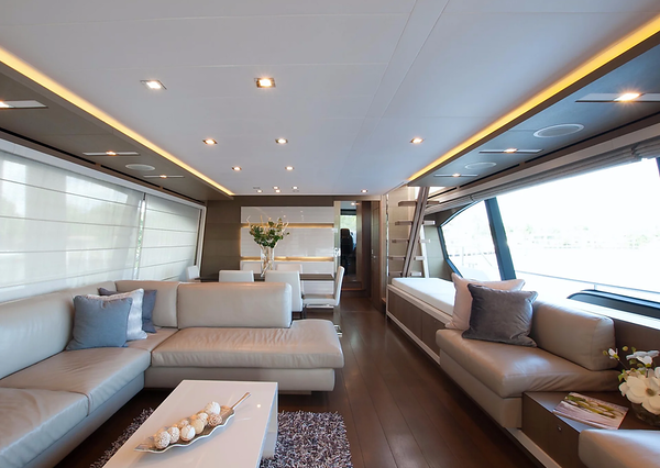 Top Shelf 87ft Ferretti Miami formal dining area perfect for private onboard experiences