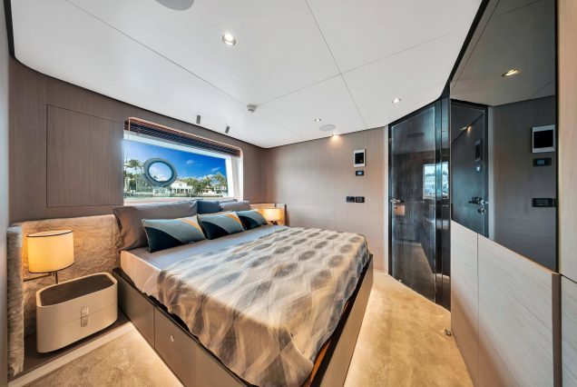 88ft Azimut Cloud9 Miami master suite with private bathroom and luxury finishes