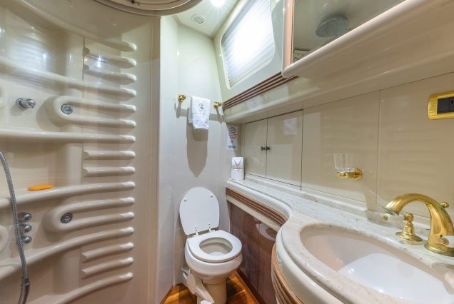 Grace 84ft Azimut Miami luxury washroom with premium fittings and finishes