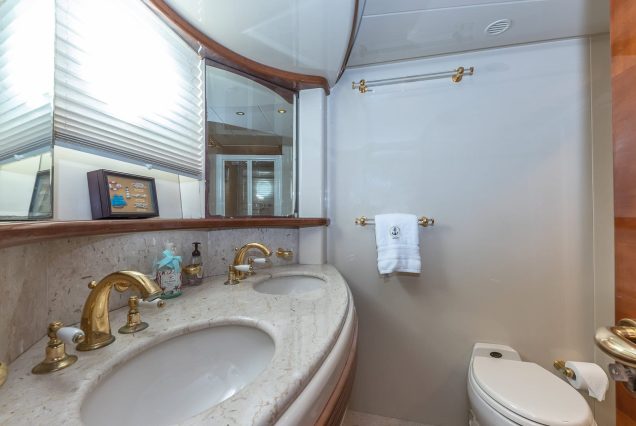 Grace 84ft Azimut Miami luxury washroom with premium fittings and finishes