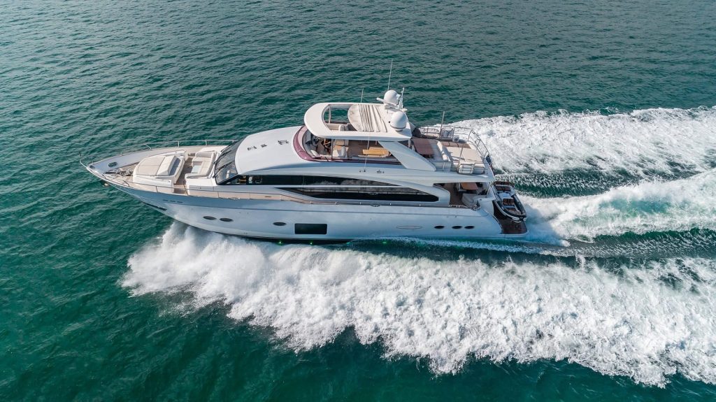 Freedom 88ft Princess Miami luxury yacht with jacuzzi available for charter