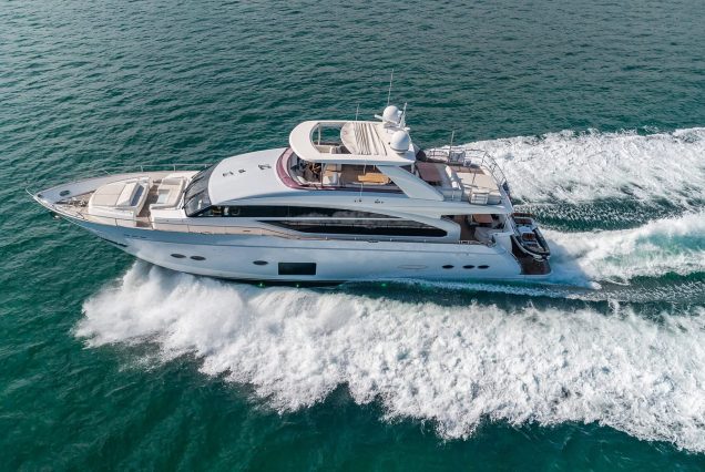 Freedom 88ft Princess Miami luxury yacht with jacuzzi available for charter