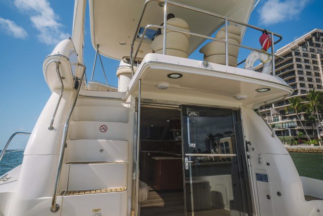 50ft Sea Ray Sedan Coast to Coast Miami smooth boarding access to all deck areas