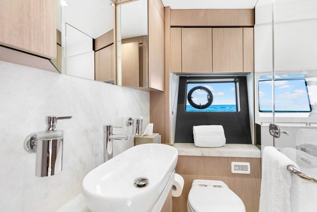 70ft SunSeeker Done Deal Miami luxury washroom with premium fittings