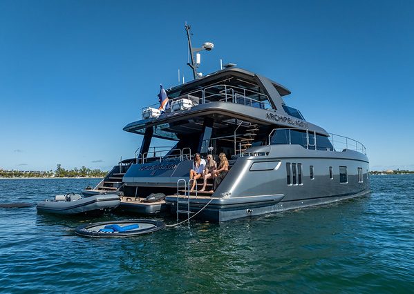 Sunreef 70ft ARCHIPIELAGO Miami oversized swim platform with seamless water access