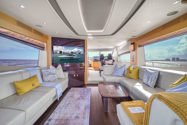 75ft Sunseeker M4 Predator Miami dining space ideal for private onboard experiences