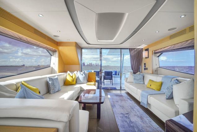 75ft Sunseeker M4 Predator Miami dining space ideal for private onboard experiences