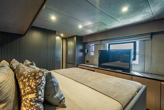Sunreef 70ft ARCHIPIELAGO Miami master suite with private bathroom and luxury designer finishes