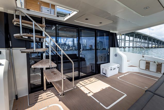 50ft Fountaine Happy Place Miami easy boarding access to spacious deck areas