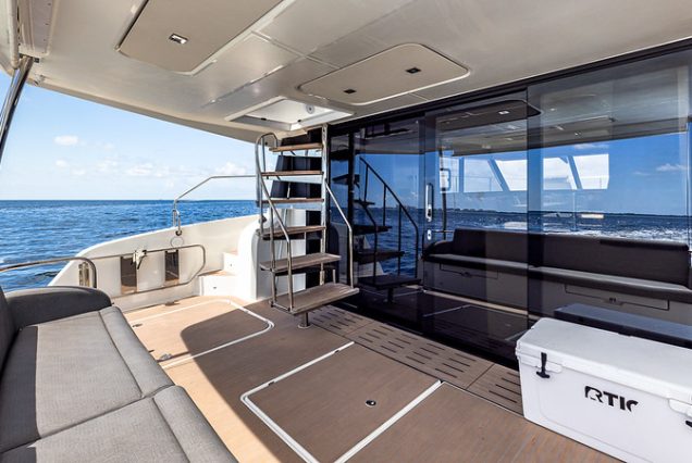 50ft Fountaine Happy Place Miami easy boarding access to spacious deck areas and seating area