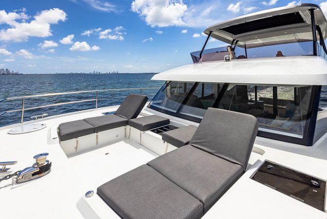 50ft Fountaine Happy Place Miami large sunbed area perfect for relaxing under the sun