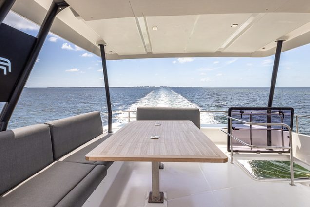 50ft Fountaine Happy Place Miami upper deck designed for relaxation and open-air enjoyment