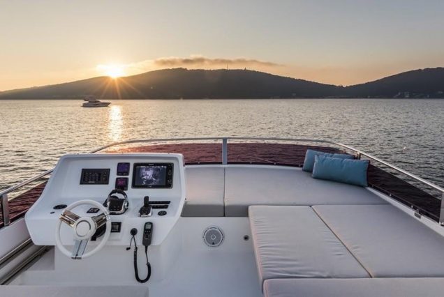Modern 65ft Numarine Sebastian Miami upper deck perfect for open-air cruising and relaxation