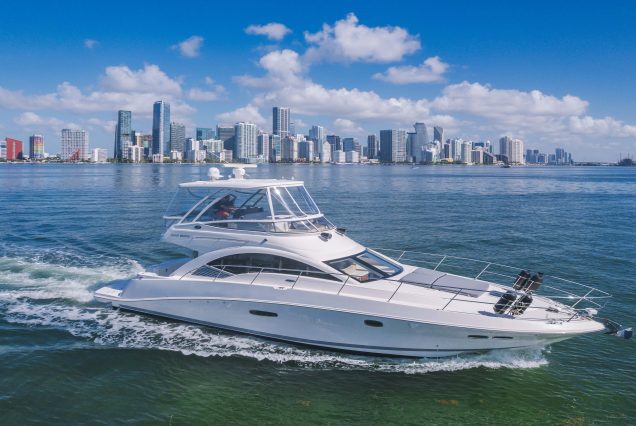 52ft Sea Ray Bridge Miami luxury yacht available for charter with flybridge