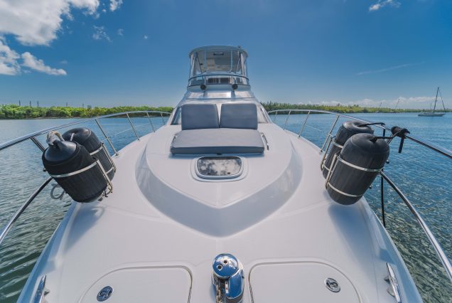 52ft Sea Ray Bridge Miami spacious sunbed area perfect for relaxing under the sun