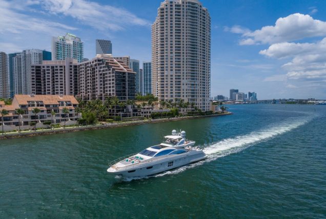 Scarlet 103ft Azimut Flybridge Miami superyacht available for luxury charter experiences
