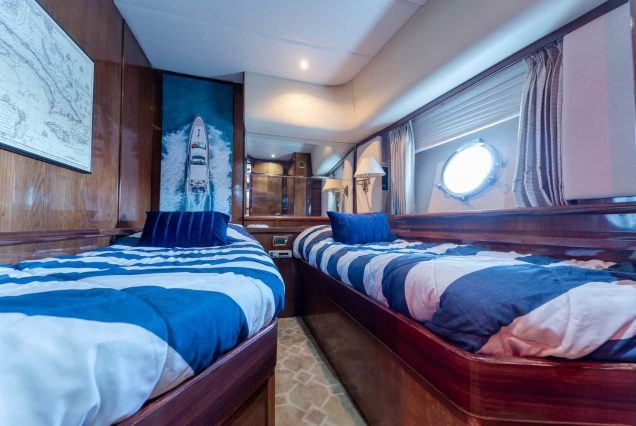 Grace 84ft Azimut Miami guest cabin with elegant interiors and premium sleeping comfort