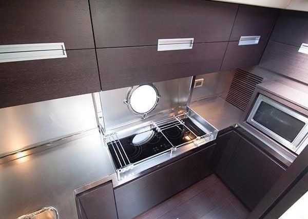 Azimut 62ft LIFE IS GREAT Miami fully equipped galley with modern finishes