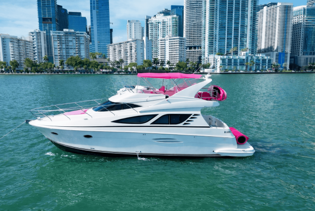 ESCAPE PINK 47ft Silverton Miami stylish yacht available for charter