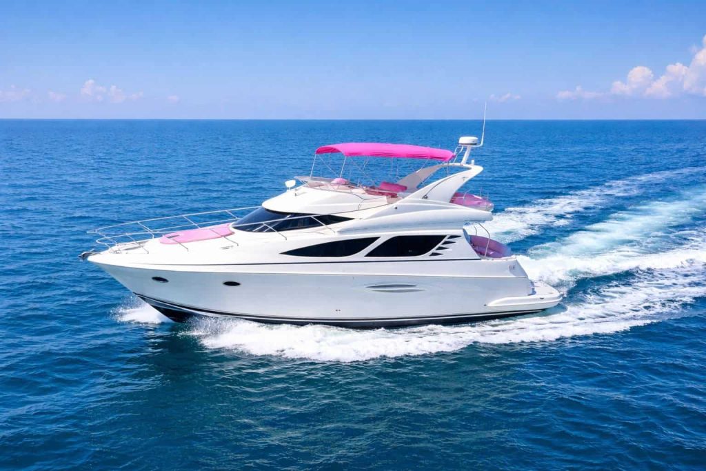 ESCAPE PINK 47ft Silverton Miami stylish yacht available for charter