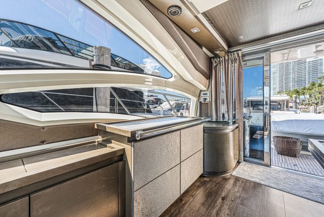 Azimut 62ft LIFE IS GREAT Miami elegant indoor salon with comfortable seating
