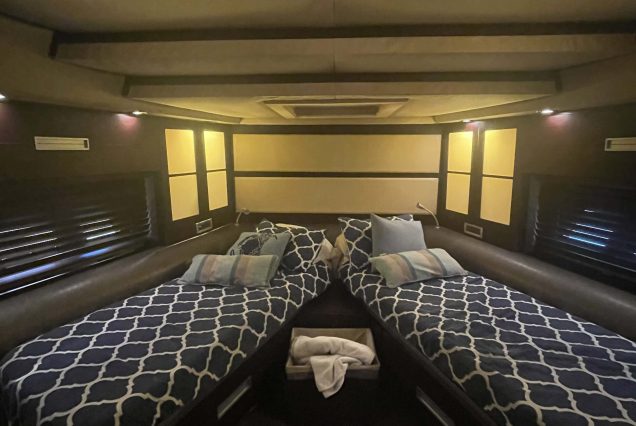 Azimut 62ft LIFE IS GREAT Miami guest cabin with stylish design and comfortable sleeping space