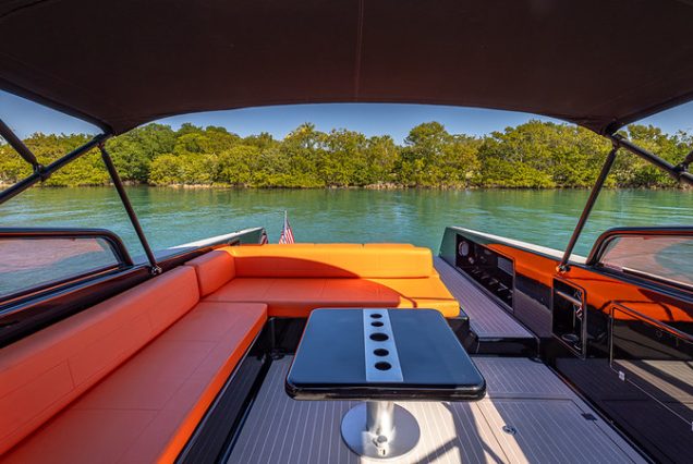 Luxury 40ft Van Dutch Miami spacious lounge seating perfect for stylish cruising