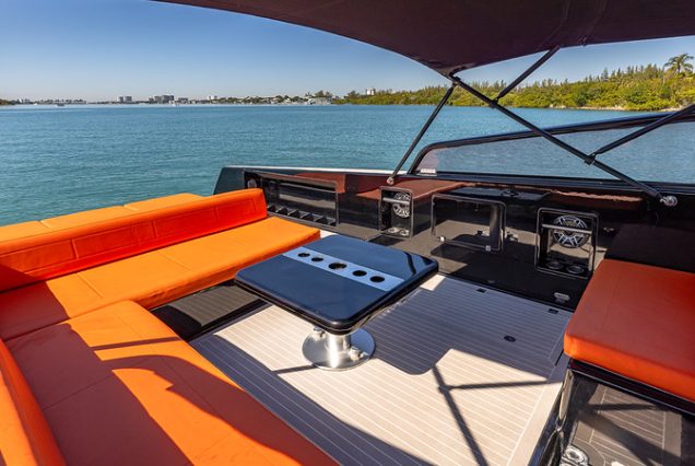 Luxury 40ft Van Dutch Miami spacious lounge seating perfect for stylish cruising