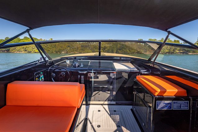 Luxury 40ft Van Dutch Miami spacious lounge seating perfect for stylish cruising