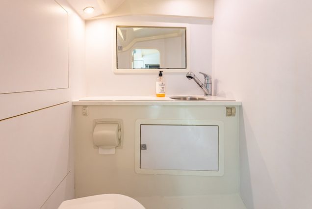 Luxury 40ft Van Dutch Miami modern washroom with minimalist design