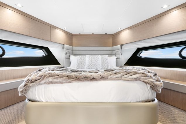 70ft SunSeeker Done Deal Miami master suite with private bathroom and luxury finishes