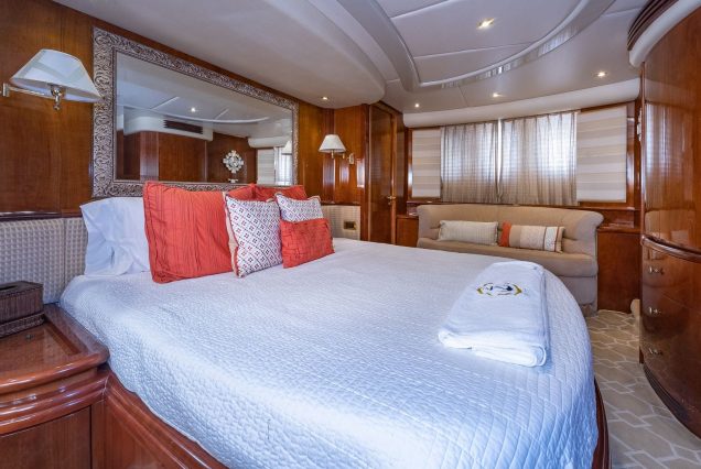 Grace 84ft Azimut Miami guest cabin with elegant interiors and premium sleeping comfort