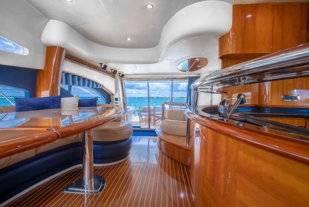 62ft Azimut Alana Rose Miami sophisticated indoor salon with plush seating and elegant décor