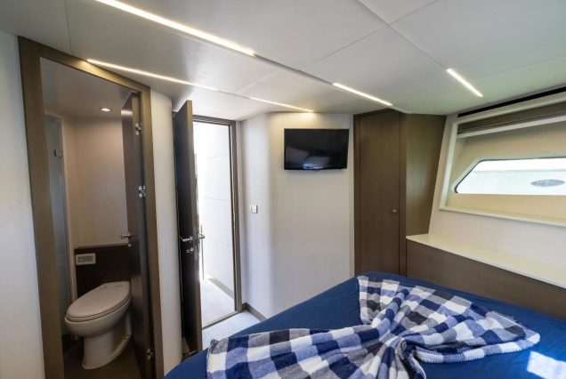 Modern 65ft Numarine Sebastian Miami master suite with private bathroom and premium finishes