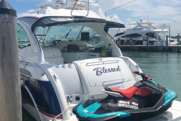 48ft Formula Blessed Yacht Miami swim platform with seamless water access