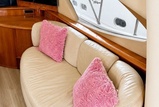 AZIMUT Victoria 70ft Pink Miami elegant dining area perfect for private celebrations and special occasions
