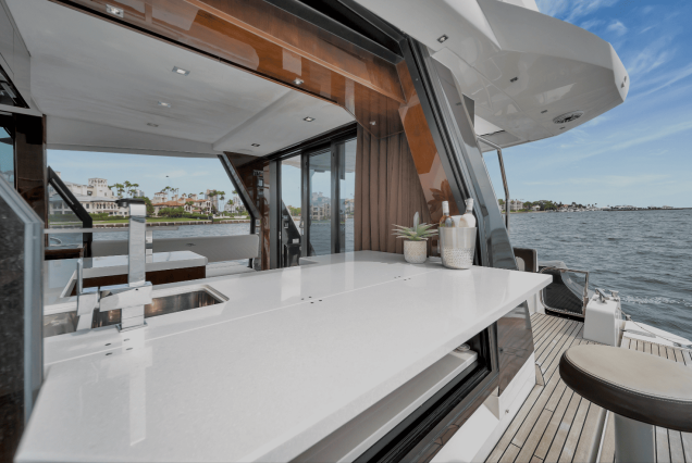 Modern 53FT Galeon Miami luxury yacht available for premium charter experiences