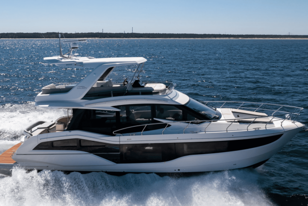 Modern 53FT Galeon Miami luxury yacht available for premium charter experiences