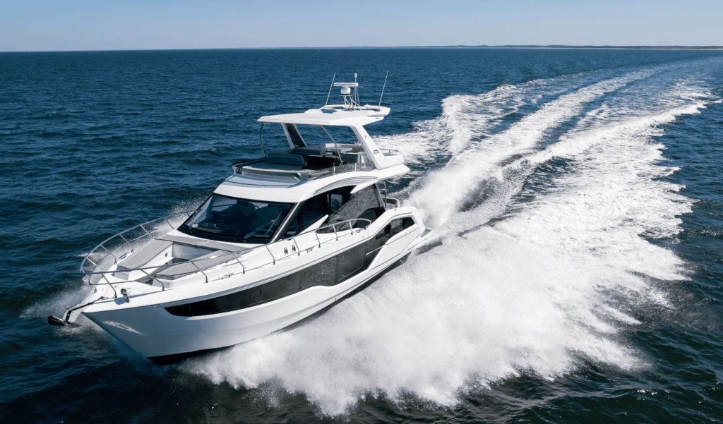 Modern 53FT Galeon Miami luxury yacht available for premium charter experiences